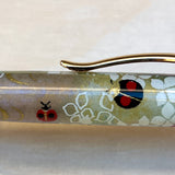 Chrome & Gold / Ladybugs Chiyogami Sirocco Twist / Ballpoint Pen - WrYT365