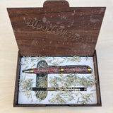 Black Ti & Ti Gold / Blood Money Shredded Cash and Red Resin Cigar Twist / Ballpoint Pen - WrYT365