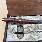 Black Ti & Ti Gold / Blood Money Shredded Cash and Red Resin Cigar Twist / Ballpoint Pen - WrYT365
