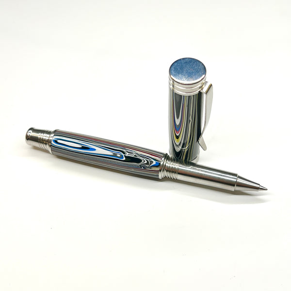 Stainless Steel / Jeep "Fordite" Desire / Rollerball Pen - WrYT365
