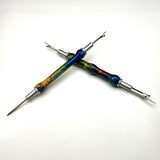 Satin Chrome / Blue Gold Silver Red Acrylic / Double Sewing Seam Ripper - WrYT365