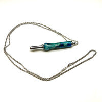 Chrome / Blue Green & White Diamond / Necklace Seam Ripper - WrYT365