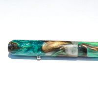 Stainless Steel / Green Copper Clear / Bespoke Fountain Pen - WrYT365