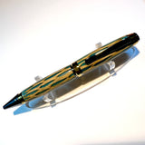 Black Ti & Gold Ti / Blue Cholla Cactus Cigar Twist / Ballpoint Pen - WrYT365