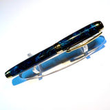 Titanium Gold & Black Titanium / Blue Iridescent Mistral / Rollerball Pen - WrYT365