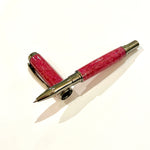 Black Ti & Rhodium / Pink Diamond Resin in Wooden Box / Rollerball Pen - WrYT365