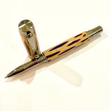 Black Ti & Rhodium / Purple Cholla Wood in Wooden Box / Rollerball & Fountain Pen Combo - WrYT365