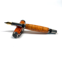 BlkTi / Stab Dyed Orange Maple / Fountain Pen - WrYT365