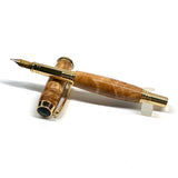 Gold / Stab Maple Burl / Fountain Pen - WrYT365