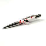 Chrome / White Red Acrylic Sierra / Ballpoint Pen - WrYT365