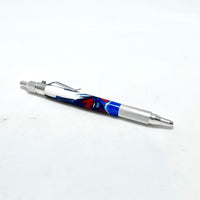 Aluminum / Red White Blue Acrylic Click / Ballpoint Pen - WrYT365