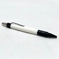 Black Anodized Aluminum / White Acrylic Resin Click / Ballpoint Pen - WrYT365