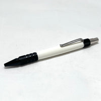 Black Anodized Aluminum / White Acrylic Resin Click / Ballpoint Pen - WrYT365