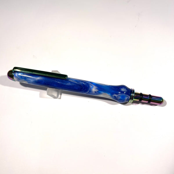 Oil Slick / Blue & White Acrylic / Single Sewing Seam Ripper – WrYT365