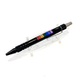 Black Aluminum / Rainbow Pride Barcode Click / Ballpoint Pen - WrYT365