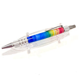 Aluminum / Rainbow Pride Brush Strokes Click / Ballpoint Pen - WrYT365