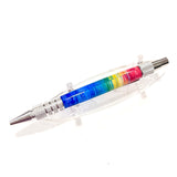 Aluminum / Rainbow Pride Brush Strokes Click / Ballpoint Pen - WrYT365