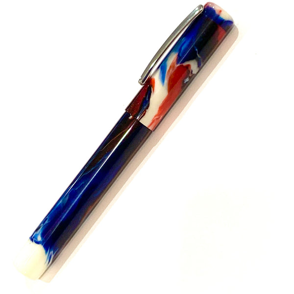 Chrome / Red White & Blue / Bespoke Fountain Pen - WrYT365