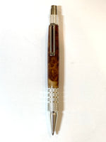 Aluminum / Coolibah Burl Click / Ballpoint Pen - WrYT365