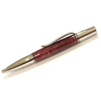 Rhodium & Black Ti / Reddish-Brown Wood Ares Twist / Ballpoint Pen - WrYT365