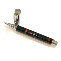 Chrome / Black & Orange Tiny Giant / Ballpoint Pen - WrYT365