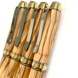 Black Ti & Gold / Bethlehem Olive Wood Cigar Twist / Ballpoint Pen - WrYT365