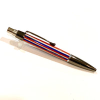 Gunmetal / Red-White-Blue Spectraply Athena 88 Click / Ballpoint Pen - WrYT365