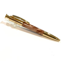 Gold / Stabilized Maple Burl Wood Click / Ballpoint Pen - WrYT365