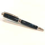Rhodium & Black Ti / Blue Maple Burl Mistral / Ballpoint Pen - WrYT365