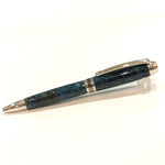 Rhodium & Black Ti / Blue Maple Burl Mistral / Ballpoint Pen - WrYT365