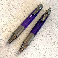 Gunmetal / Plum Purple Diamond Click / Ballpoint Pen - WrYT365