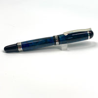 Chrome / Blue Maple Churchill / Fountain Pen - WrYT365