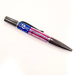 Black Ti & Rhodium / Distressed US Flag 2nd Amendment Ares Twist / Ballpoint Pen - WrYT365