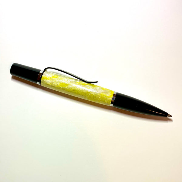 Black/Chrome / Yellow & White Ares / Ballpoint Pen - WrYT365