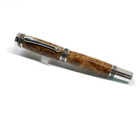 Plat/Ti / Stab Maple Burl Majestic / Fountain Pen - WrYT365