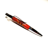 Rhodium/Black Ti / Red & Purple Chiyogami Ares / Ballpoint Pen - WrYT365