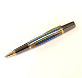Gold/Gunmetal / Blue & Brown Spectraply Sirocco / Ballpoint Pen - WrYT365