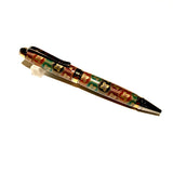 Blk Plat/Gold Ti / Chiyogami Acrylic Cigar / Ballpoint Pen - WrYT365