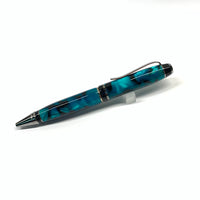 Chrome/Blk / Green/Blk Cigar / Ballpoint Pen - WrYT365