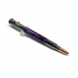 Gunmetal / Purple Acrylic Bolt Action / Ballpoint Pen - WrYT365