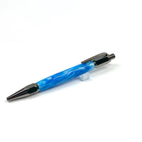 Gunmetal / Blue White Hex Click / Ballpoint Pen - WrYT365