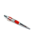 Satin Chrome / Red 24 Hour Coin / Ballpoint Pen - WrYT365