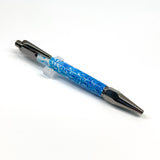 Gunmetal / Blue White Hex Click / Ballpoint Pen - WrYT365