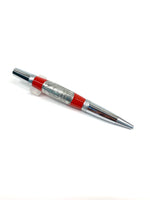 Satin Chrome / Red 24 Hour Coin / Ballpoint Pen - WrYT365